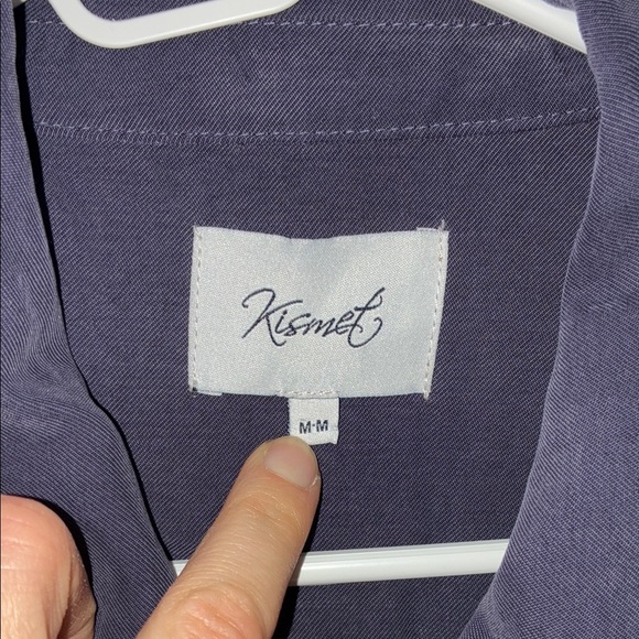 Kismet Utility Jacket Blue with Cinched Waist and Collared Neckline - Picture 2 of 15